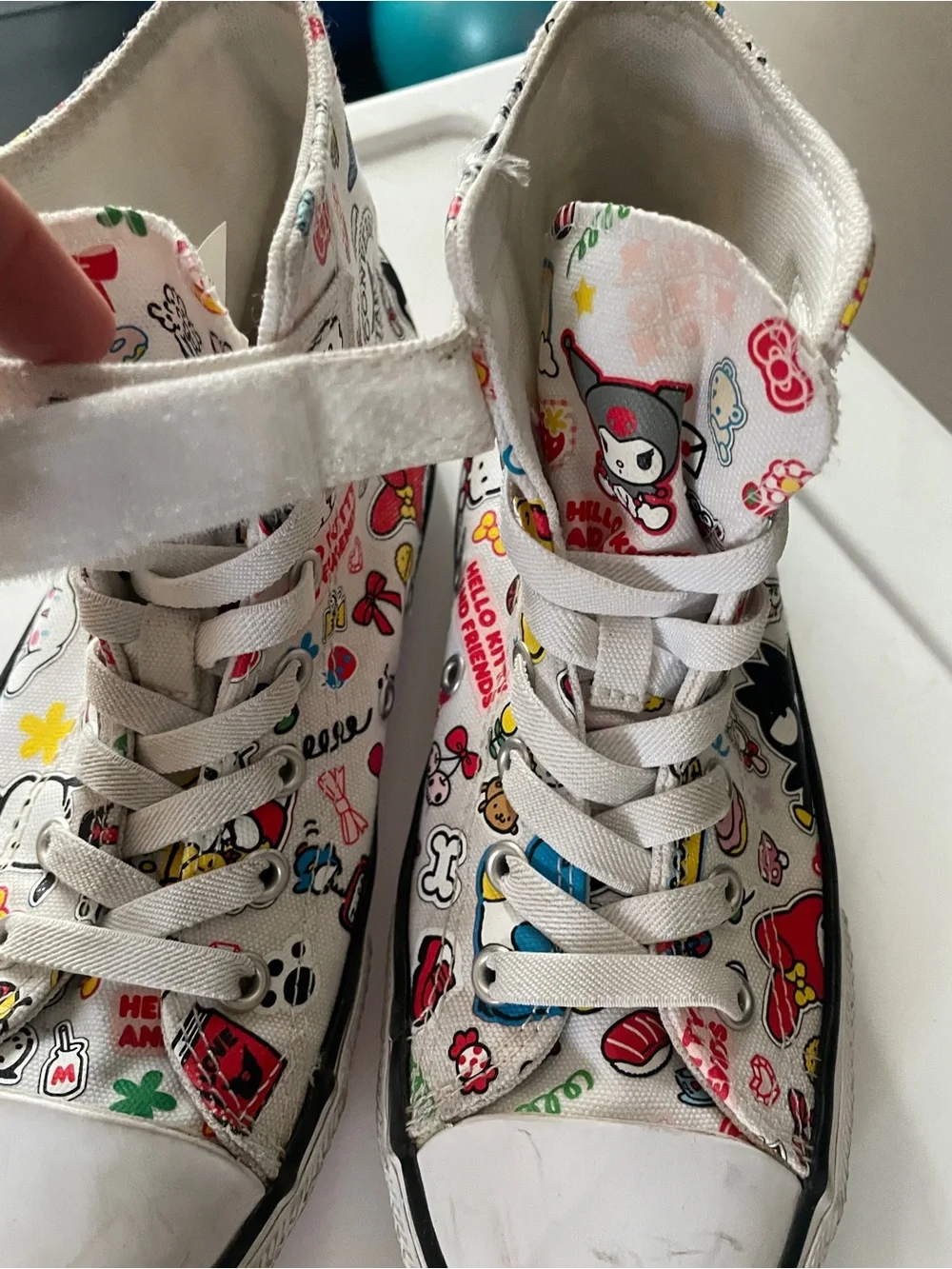 Hello Kitty White Multicolor Graphic Kids High-Top All Star Converse